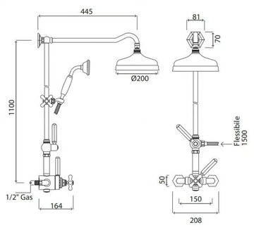 DARK BLACK - Wall-mounted thermostatic shower panel with diverter by Park Avenue - view 3